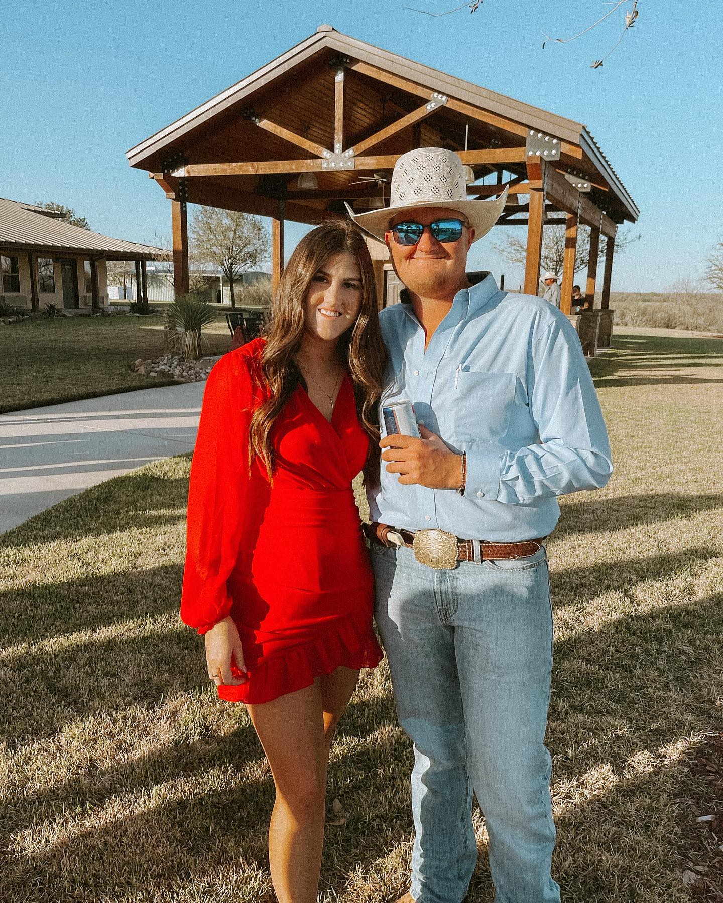 a couple attends an outdoor wedding at buck horn creek ranch